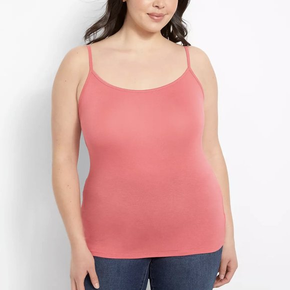 Lane Bryant Fitted‎ Sleeveless Cami 14/16 Spaghetti Straps Adjustable Rouge Red - Picture 1 of 10